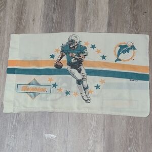 Vintage Miami Dolphins Pillowcase - Cream and Orange
